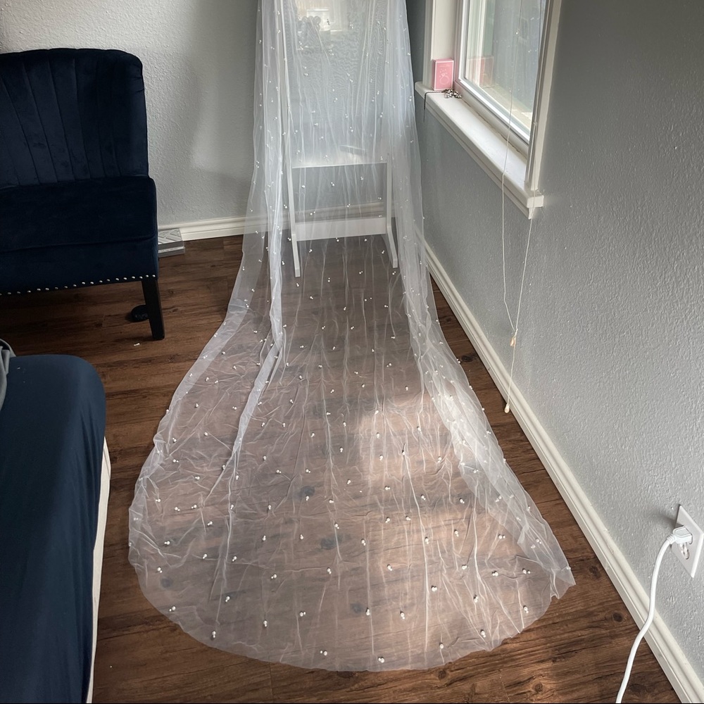 Cathedral Length Pearl Wedding Veil
